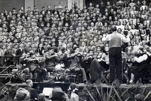 Doncaster Schools Music Festival in the Corn Exchange, sometime in the 1940s.