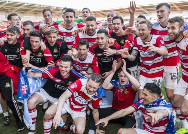 Doncaster Rovers celebrate promotion to League One