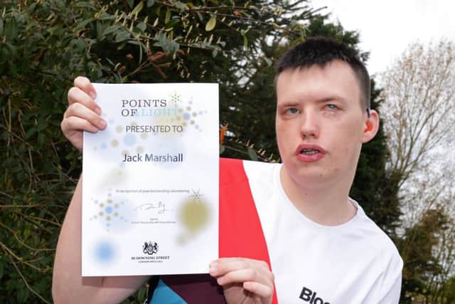 Jack Marshall, has been awarded by the Prime Minister for his volunteering work. Picture: Marie Caley NEPB Marshall MC 3