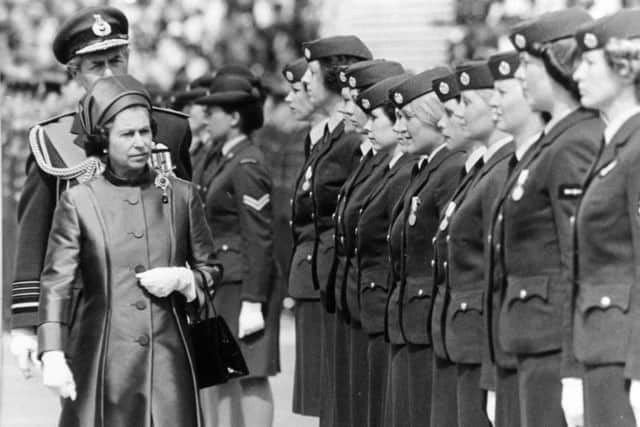The Queen at RAF Finningley in 1977.
