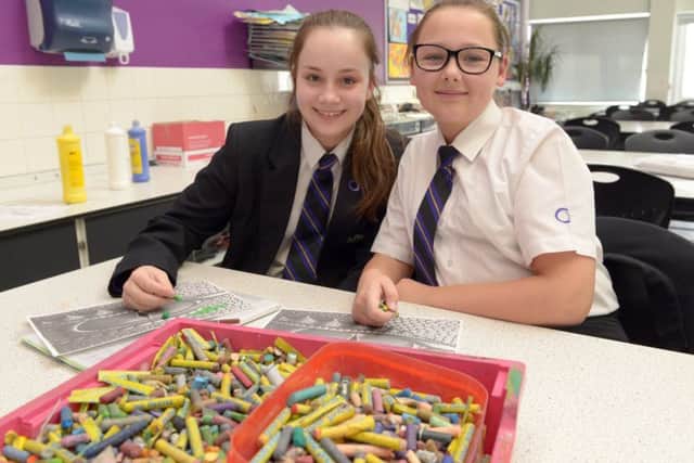 Outwood Academy City spotlight on schools feature for The Star Kasey Merriman-Hector and Lily Greaves at the art club