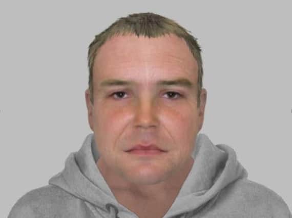 E-fit of a man police are tracing in connection with an attempted burglary.