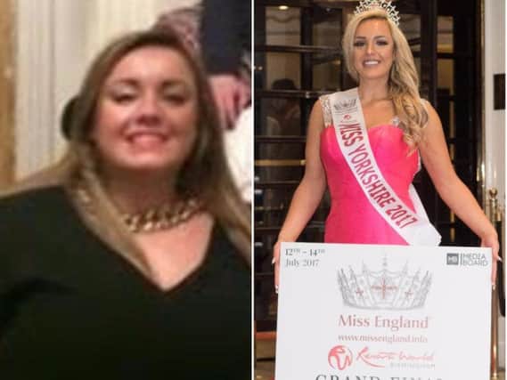 Beauty queen Jen Atkin has shed 8 stones and landed a place in the final of Miss England.