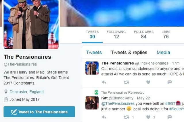 The Pensionaires' Twitter page. (Photo: Twitter).