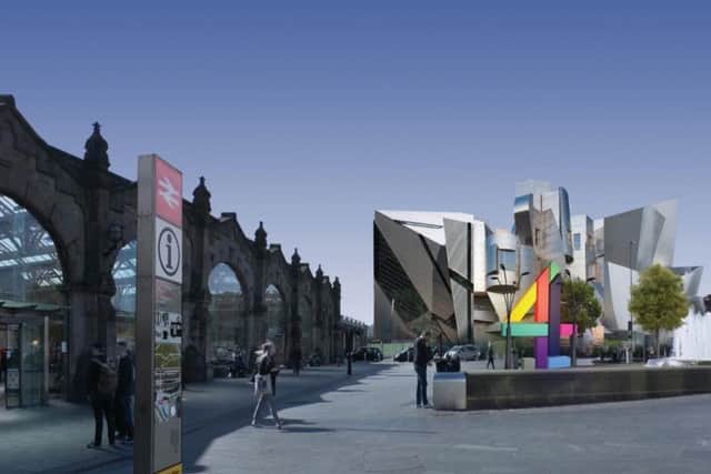 An image being used to show the style of building that could be created to house Channel 4.
