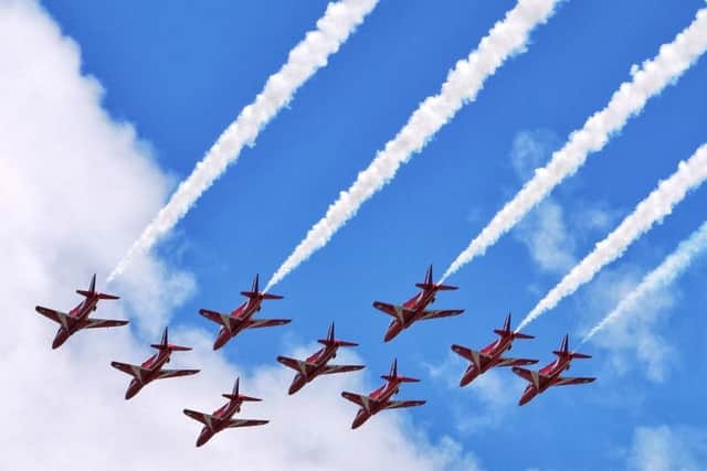 The Red Arrows will zoom over Doncaster this weekend.