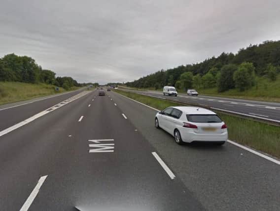The M1 is currently blocked between junctions 36 and 37. Google Street View