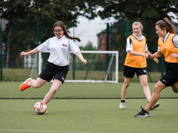 Girls attending the Kicks Session at Hungerhill School as part of the EXPECT scheme