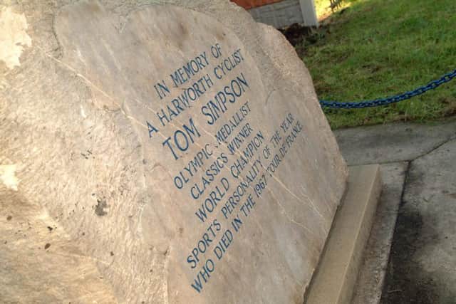 The memorial to Simpson in Harworth.
