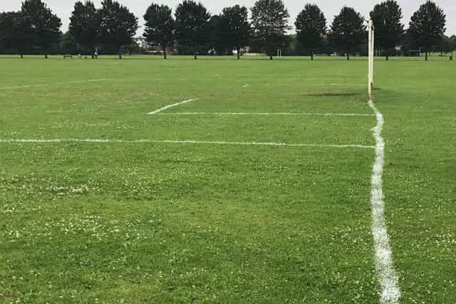 The goal line looks a little wobbly.