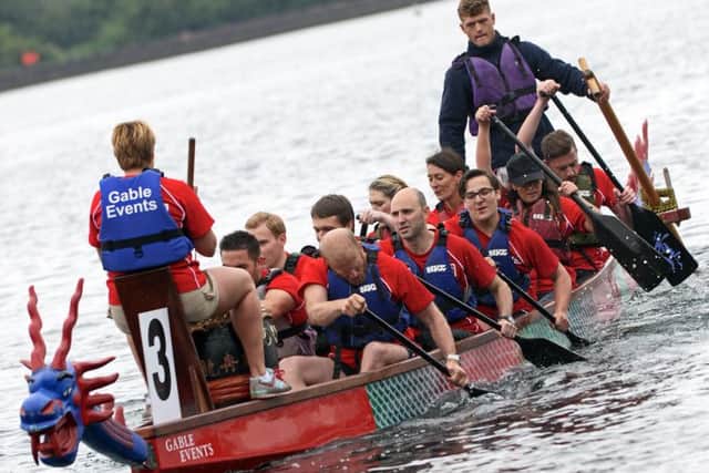 Train Sailing pictured taking part in the  annual Dragon Boat Challenge. Picture: Marie Caley NDFP Dragon Boat MC 3