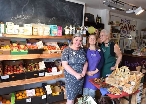 Moya Sketchley, Angela Reading and Charlotte Carey at Barra Organics