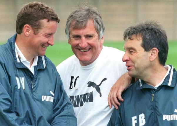 Owls then Chief Scout Bill Green with Danny Wilson and Frank Barlow (right)