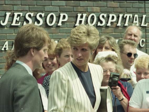 Princess Diana visits Sheffield's Jessop's Hospital in July 1991.
