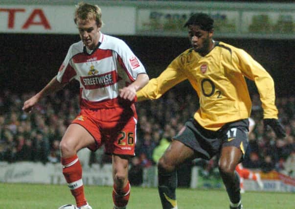 James Coppinger during Rovers' last meeting with Arsenal in 2005