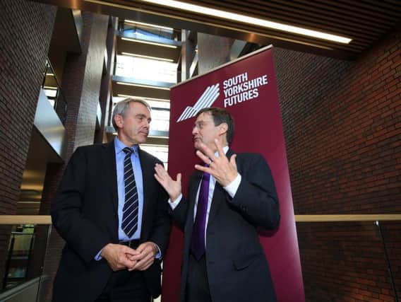 Children's minister Robert Goodwill with Sheffield Hallam University's vice chancellor Prof Chris Husbands. Picture by Chris Etchells
