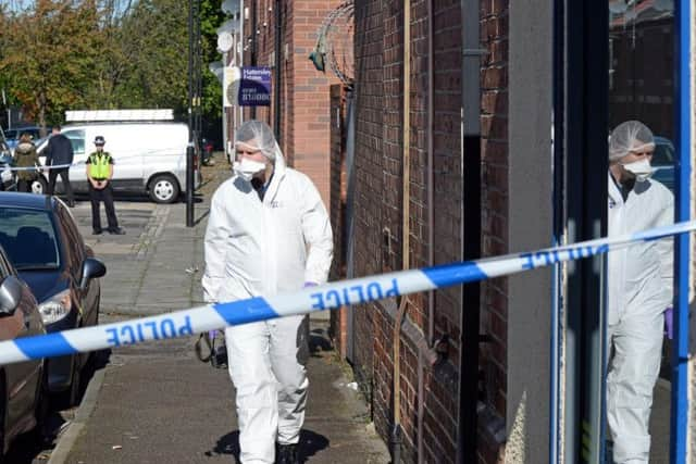 Forensic officers at the scene in Hexthorpe. (Photo: Marie Caley).