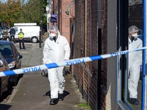 Forensic officers at the scene in Hexthorpe. (Photo: Marie Caley).