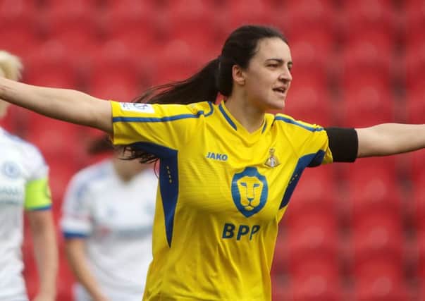 Jess Sigsworth marks her return after 13 months injured with a fine performance for Doncaster Belles. Photo by Glenn Ashley Photography