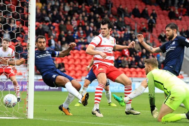John Marquis equalizes just before half time.