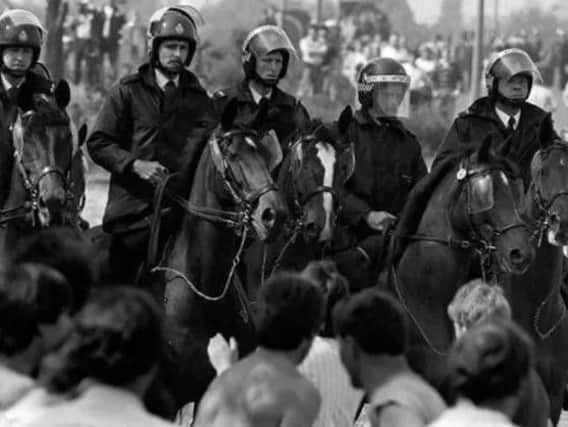 Mounted police at Orgreave.