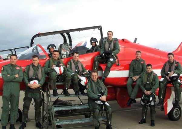 Neil Gardiner at the rear of the cockpit with the Red Arrows