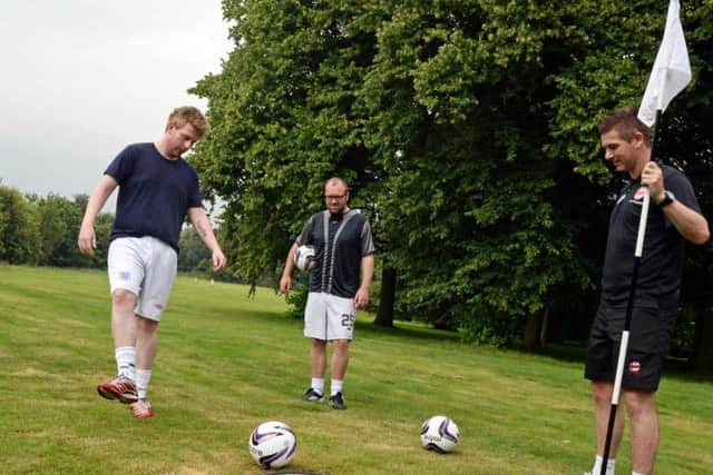 The Star's sports reporters put their skills to the test on the footgolf course at the lod campus