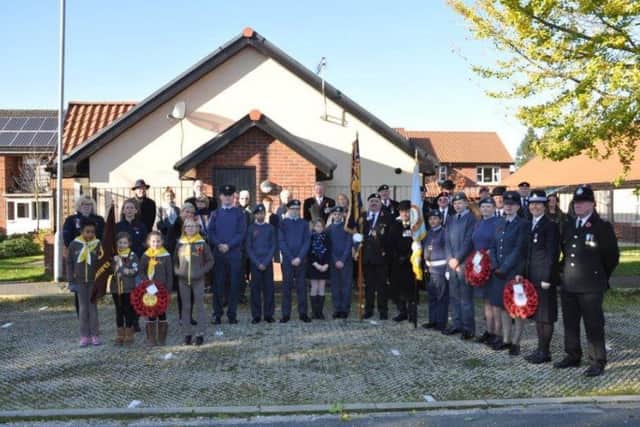 Brownies and Crowle Air Cadets with police and helpers at Sunday's Remembrance Day parade in Epworth. Picture: Harold Woolgar
