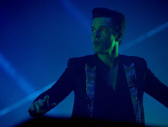 Brandon Flowers in action at Sheffield Arena.