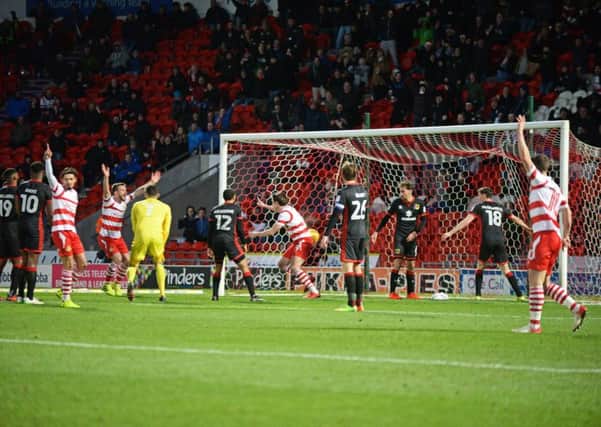 John Marquis, pictured, scores against MK Dons. Picture: Marie Caley
