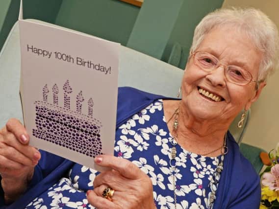 Joyce Thorpe on her 100th birthday.