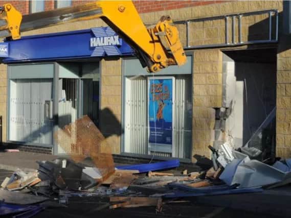 An ATM was ripped from the wall of a bank in Armthorpe, Doncaster, last month