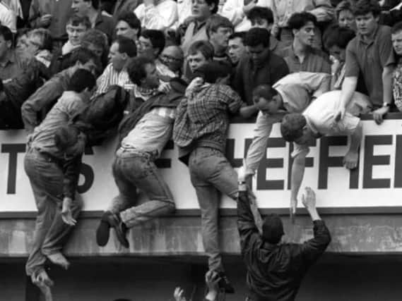 Fans at the Hillsborough disaster.