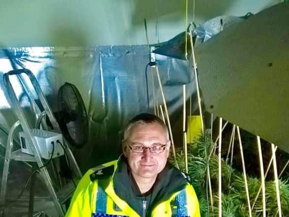 Sergeant Vernon with the cannabis plants. @doncastercentralnhp