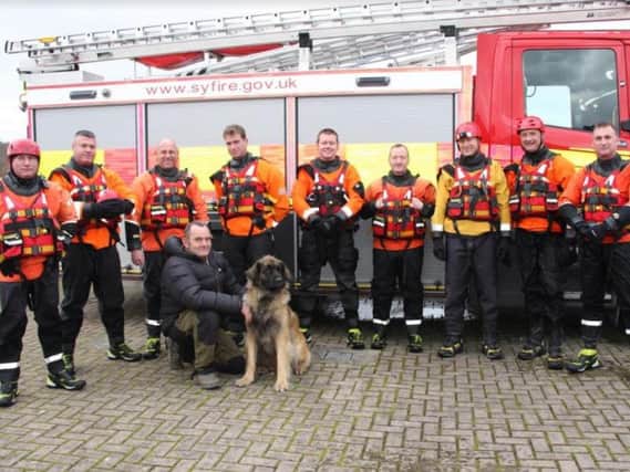 Firefighters and rescue dogs were involved in a training exercises at Rother Valley