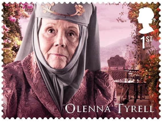 The stamp featuring Doncaster's Dame Diana Rigg. (Photo: Royal Mail/PA).