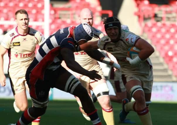 Sam Jones, in action against Bristol.