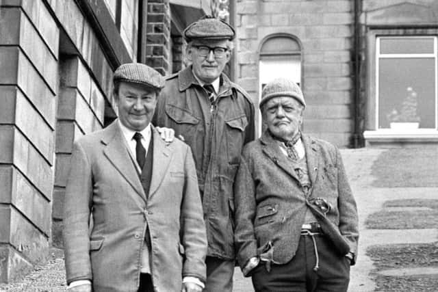 Peter Sallis (Clegg) with Brian Wilde (Foggy) and Bill Owen (Compo) in Last of the Summer Wine.