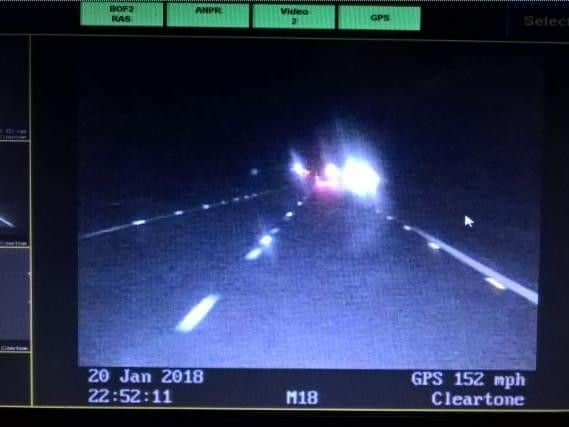 Police caught the driver on video on the M18. @SYPOperations