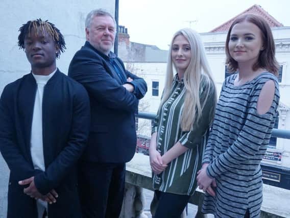 Doncaster Children's Services Trust. Left to right  Fanso Maria, young advisor; Paul Moffat, chief executive; Rebecca Koole, young advisor; and Mica Ferrol, young advisor.
Picture: Doncaster Children's Services Trust