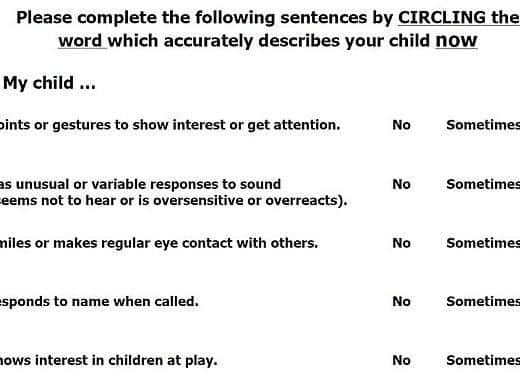 Some of the questions in the test.