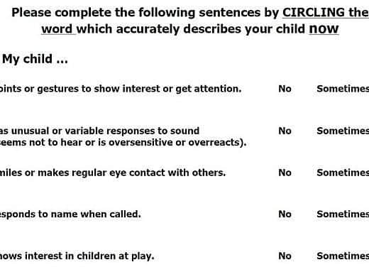Some of the questions in the test.