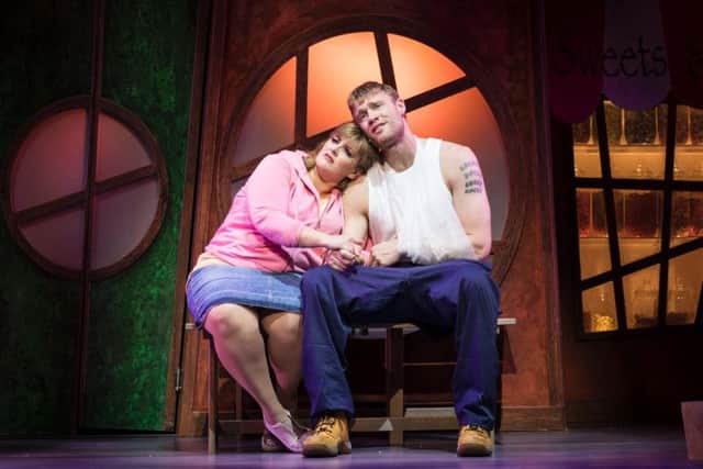 Jodie Prenger and Andrew Flintoff in Fat Friends.