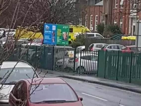 Emergency services at Rotherham College's campus in Dinnington.