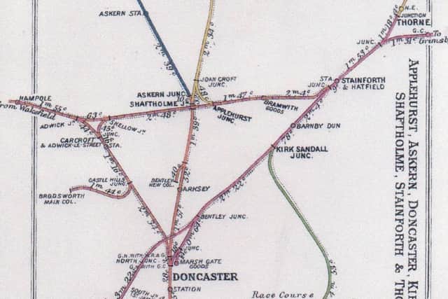 Doncaster rail lines about 1914 - only one has gone