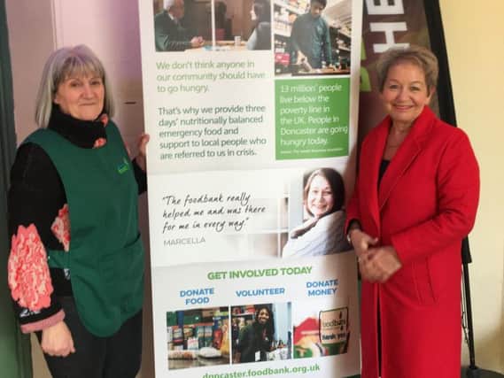Shirley Donnelly with Doncaster MP Rosie Winterton