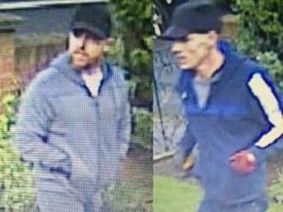 Officers want to speak to these men about two burglaries in Doncaster on the same day.