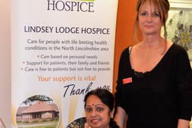 A new-look Uma Vijay visits Lindsey Lodge Hospice to hand over her sponsorship money