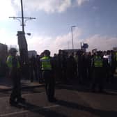 Police in Rotherham town centre. Picture: Heather Paterson