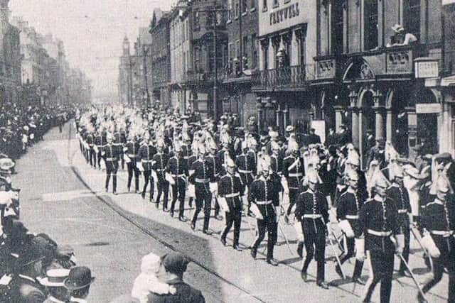 Queens Own Yorkshire Dragoons on parade